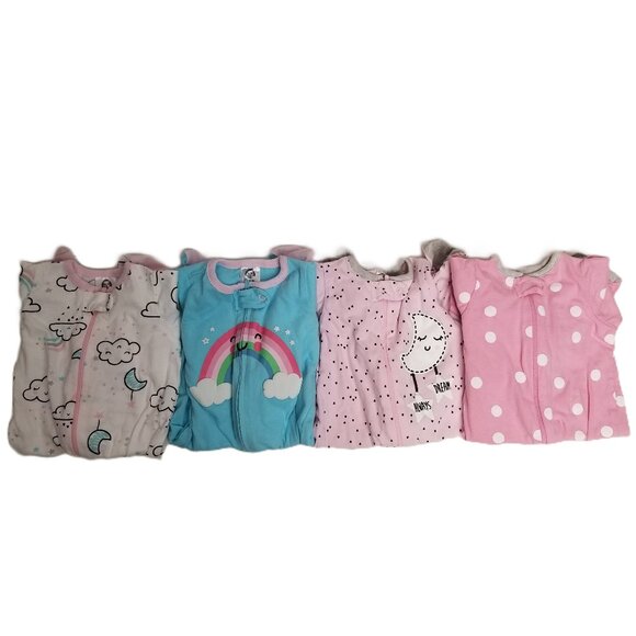 Gerber Newborn Sleeper Bundle 4 Piece New Without Tags Cotton Multi Pattern Gift - Picture 1 of 16